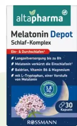 Rossmann Altapharma Melatonin Depot Schlaf Komplex Angebot