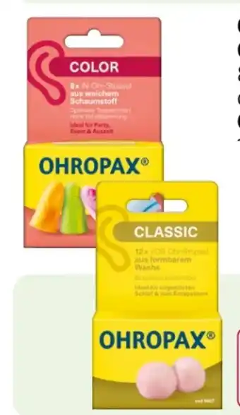 Rossmann Ohropax Color Angebot