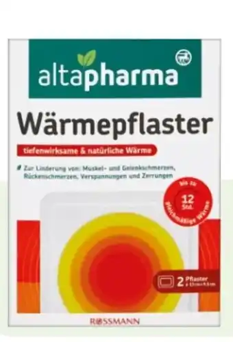 Rossmann Altapharma Wärmepflaster Angebot