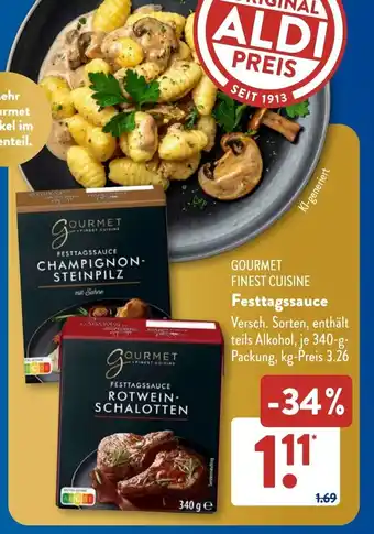Aldi Süd GOURMET FINEST CUISINE Festtagssauce Angebot
