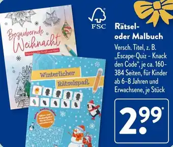 Aldi Süd Rätsel- oder Malbuch Angebot