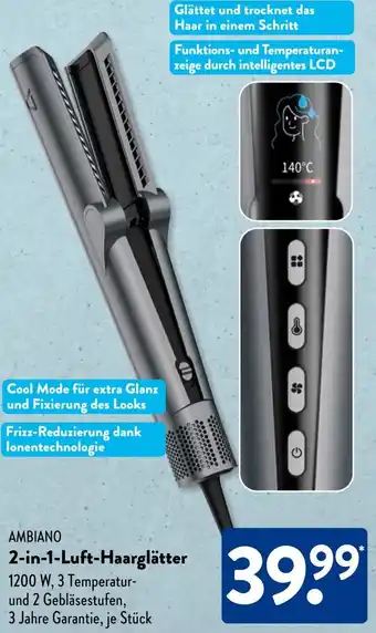 Aldi Süd AMBIANO 2-in-1 Luft-Haarglätter Angebot