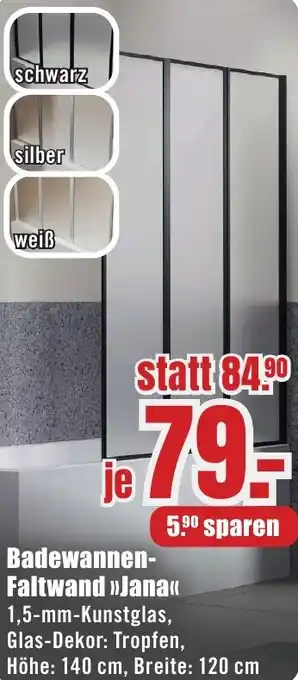 B1 Discount Baumarkt Badewannen Faltwand Jana Angebot