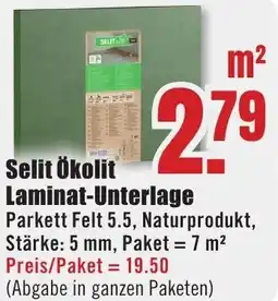 B1 Discount Baumarkt Selit Ökolit Laminat-Unterlage Angebot