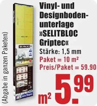 B1 Discount Baumarkt Vinyl- und Designbodenunterlage SELITBLOC Griptec Angebot