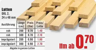 B1 Discount Baumarkt Latten Angebot