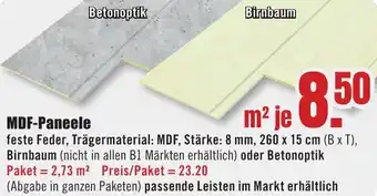 B1 Discount Baumarkt MDF-Paneele Angebot