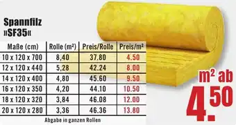 B1 Discount Baumarkt Spannfilz SF35 Angebot