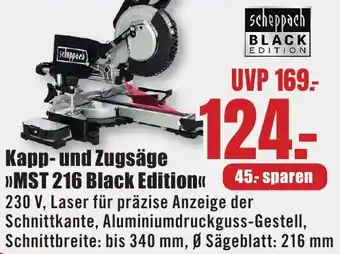 B1 Discount Baumarkt Scheppach Kapp- und Zugsäge MST 216 Black Edition Angebot