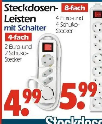 Wreesmann Steckdosen-leisten mit schalter 4-fach Angebot