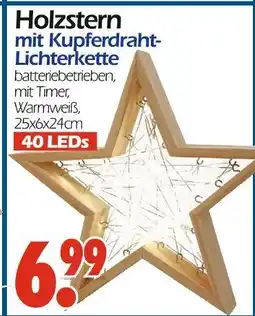 Wreesmann Holzstern mit kupferdraht-lichterkette Angebot
