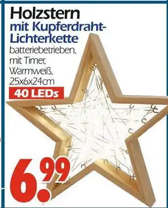 Wreesmann Holzstern mit kupferdraht-lichterkette Angebot