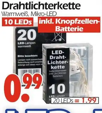 Wreesmann Drahtlichterkette warmweiß, mikro-led Angebot