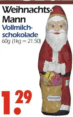 Wreesmann Riegelein confiserie weihnachts-mann vollmilchschokolade Angebot