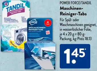 Aldi Süd POWER FORCE/TANDIL Maschinen Reiniger-Tabs Angebot