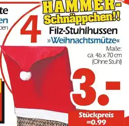 Wreesmann Filz-stuhlhussen weihnachtsmütze Angebot