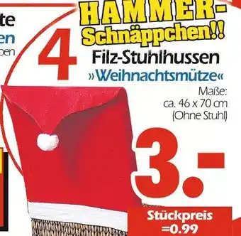 Wreesmann Filz-stuhlhussen weihnachtsmütze Angebot