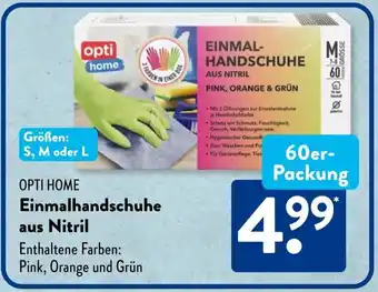 Aldi Süd OPTI HOME Einmalhandschuhe aus Nitril Angebot