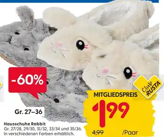 Rusta Hausschuhe rabbit Angebot