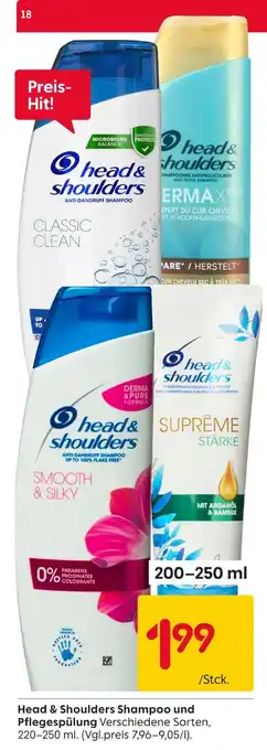 Rusta Head & shoulders shampoo und pflegespülung Angebot