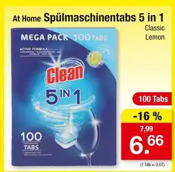 Zimmermann At home spülmaschinentabs 5 in 1 classic lemon Angebot