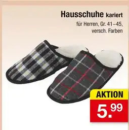 Zimmermann Hausschuhe kariert Angebot