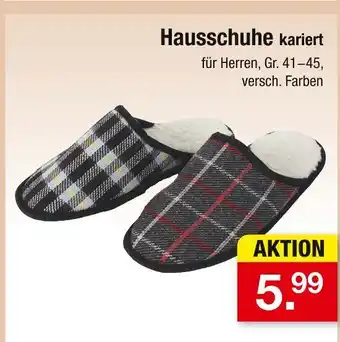 Zimmermann Hausschuhe kariert Angebot