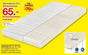 Möbelzentrum Pforzheim Komfortschaummatratze Angebot