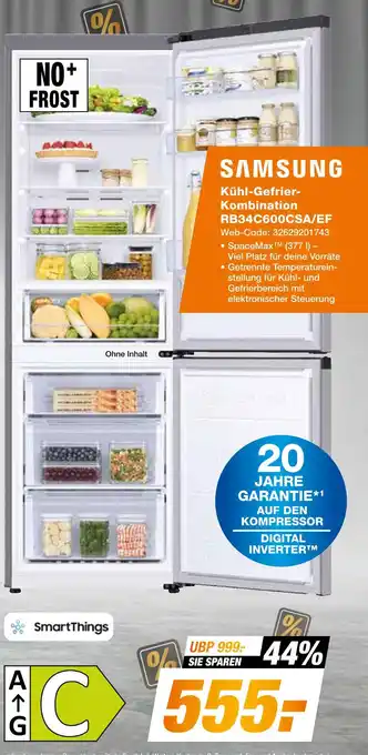Expert Samsung kühl-gefrier-kombination rb34c600csa/ef Angebot