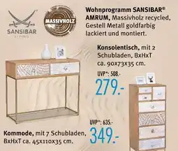 Trends Möbel Sansibar konsolentisch Angebot