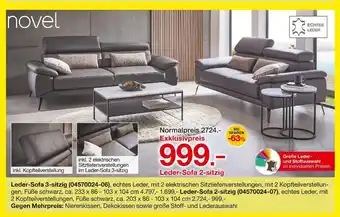 Möbelzentrum Pforzheim Novel leder-sofa 3-sitzig Angebot