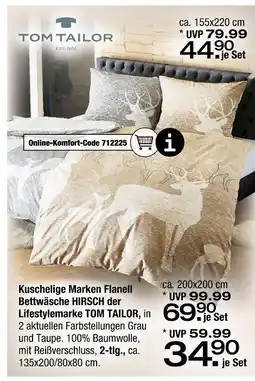 Ostermann Tom tailor marken flanell bettwäsche hirsch Angebot