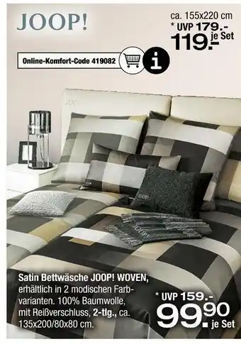 Ostermann Joop! satin bettwäsche woven 135x200/80x80 cm Angebot