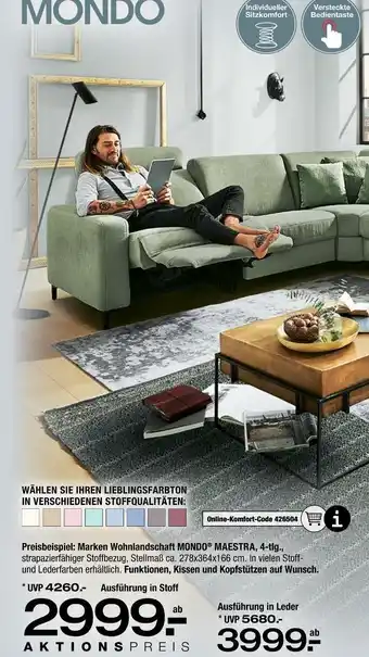 Ostermann Mondo wohnlandschaft maestra ausführung in stoff Angebot