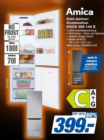 Expert Amica kühl-gefrier-kombination kgcn 388 144 e Angebot