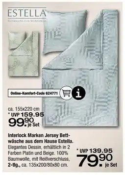 Ostermann Estella interlock marken jersey bettwäsche Angebot