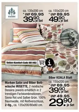 Ostermann Irisette marken satin und biber bettwäsche Angebot