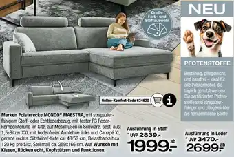 Ostermann Mondo polsterecke maestra ausführung in stoff Angebot