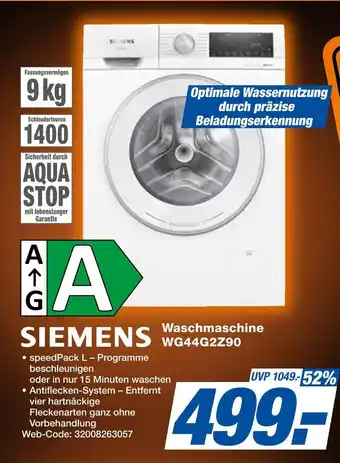 Expert Siemens waschmaschine wg44g2z90 Angebot