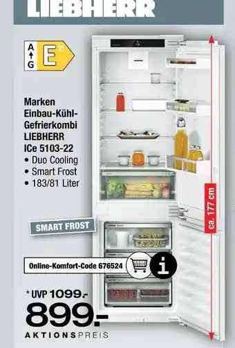 Ostermann Liebherr marken einbau-kühl-gefrierkombi icc 5103-22 Angebot