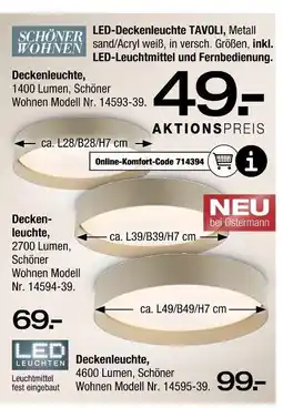 Ostermann Schöner wohnen led-deckenleuchte tavoli Angebot