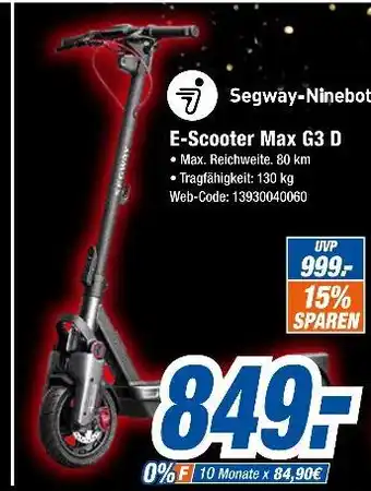 Expert Segway-ninebot e-scooter max g3 d Angebot