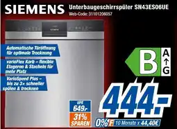 Expert Siemens unterbaugeschirrspüler sn43es06ue Angebot