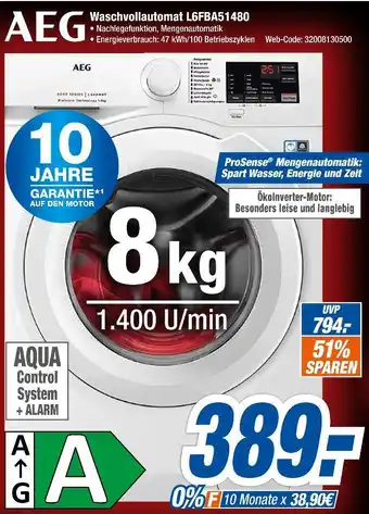 Expert Aeg waschvollautomat l6fba51480 Angebot