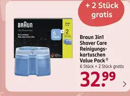 Rossmann Braun 3in1 shaver care reinigungskartuschen value pack Angebot
