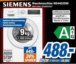 Expert Siemens waschmaschine wg44g2z90 Angebot