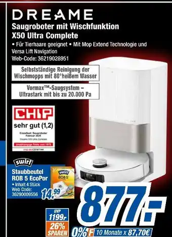 Expert Dreame saugroboter mit wischfunktion x50 ultra complete Angebot