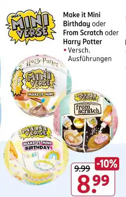 Rossmann Mga's mini verse make it mini birthday oder from scratch oder harry potter Angebot