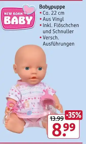 Rossmann New born baby babypuppe Angebot