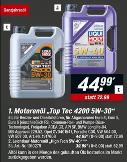 toom Baumarkt Liqui moly top tec 4200 5w-30 Angebot